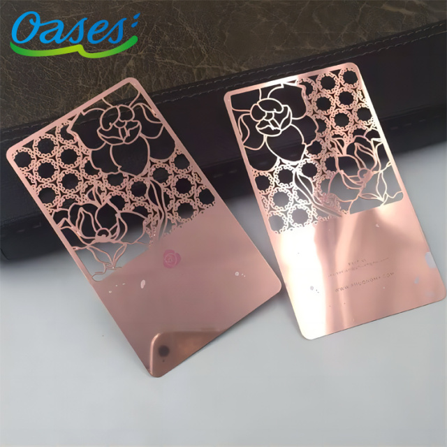 Rose Gold Finish Metal Business Cards