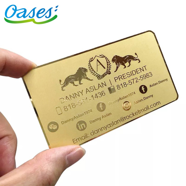 304 Stainless Steel Golden Color Metal Business Card