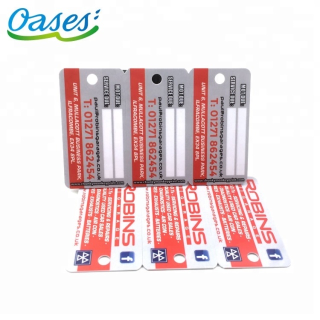 Tarjeta de PVC de inyección de tinta con etiqueta para llave separable a presión de 3 tarjetas superiores
