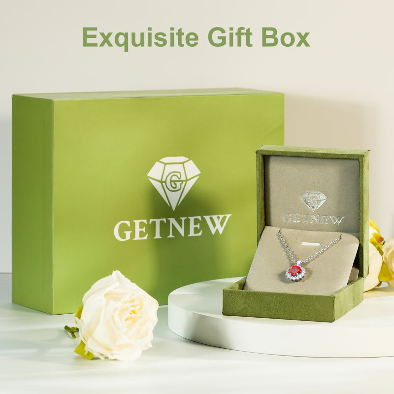 925 Sterling Silver Round Pendant Birthstone Necklace for Women