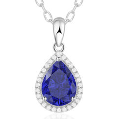 Sparkling Teardrop Birthstone Necklace Cubic Zirconia Necklace