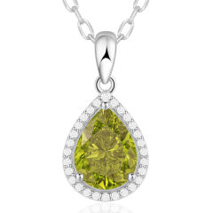 Sparkling Teardrop Birthstone Necklace Cubic Zirconia Necklace