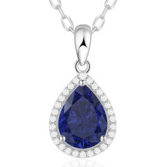 Sparkling Teardrop Birthstone Necklace Cubic Zirconia Necklace