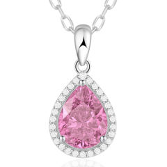 Sparkling Teardrop Birthstone Necklace Cubic Zirconia Necklace