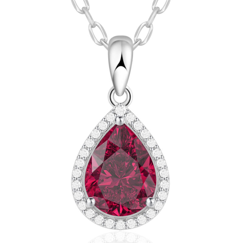 Sparkling Teardrop Birthstone Necklace Cubic Zirconia Necklace