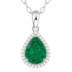 Sparkling Teardrop Birthstone Necklace Cubic Zirconia Necklace