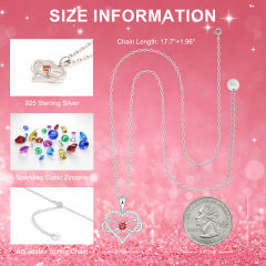 Birthstone Necklace with Infinity Love Heart Pendant