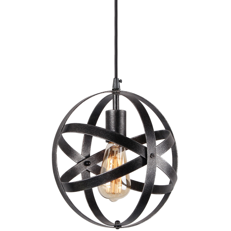 Spherical Displays Changeable Industrial Pendant Light, Edison Vintage Industrial Black Finish Hanging Light, P0013