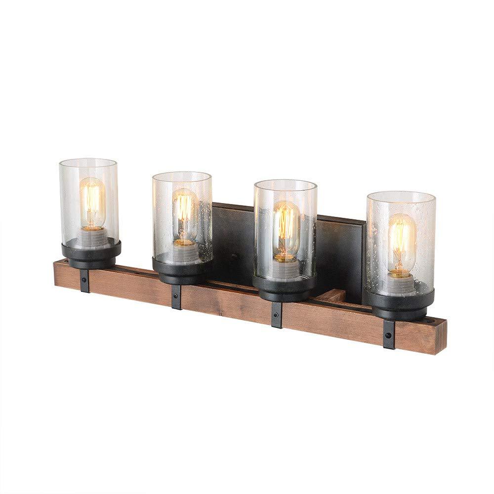 Anmytek Metal Wall Sconce Lighting with Bubble Glass Shade Oil Black Finished Vintage Industrial Wall Lamp Rustic Wall Sconces