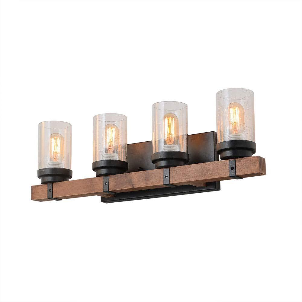 Anmytek Metal Wall Sconce Lighting with Bubble Glass Shade Oil Black Finished Vintage Industrial Wall Lamp Rustic Wall Sconces