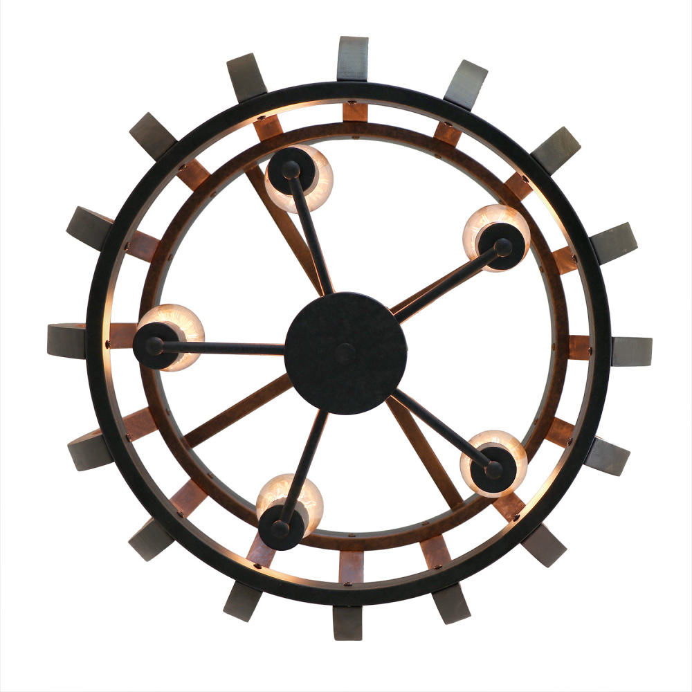 Anmytek C0070 pumpkin retro wooden frame adjustable chandelier, hanging lighting kitchen island restaurant ceiling lamp