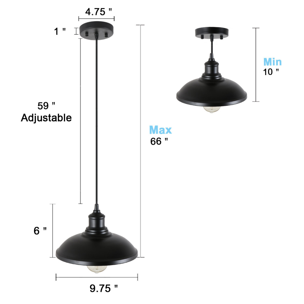 Industrial Pendant Lighting Rustic Ceiling Hanging Light Fixture Indoor Island Edison Lighting for Kitchen Dining Room Farmhouse(P0033)