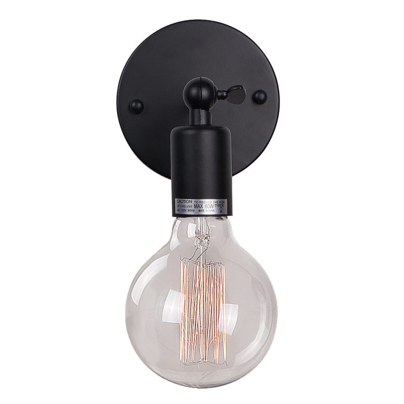 Mini Wall Light Fixture Industrial Retro Loft Antique Wall Lamp Edison Vintage Pipe Wall Sconce(Bulbs not Included)-W0005