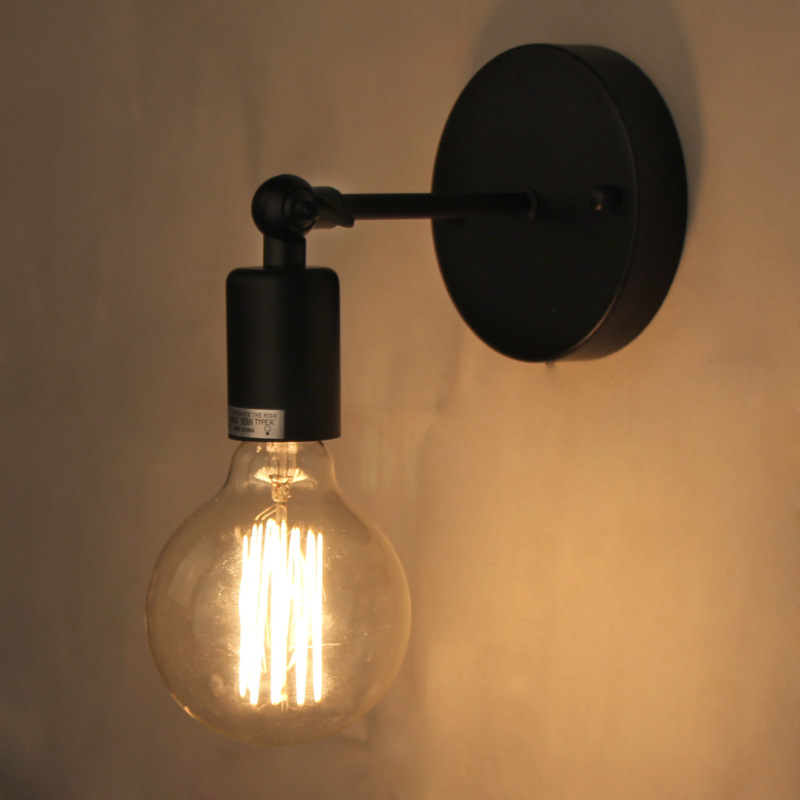 Mini Wall Light Fixture Industrial Retro Loft Antique Wall Lamp Edison Vintage Pipe Wall Sconce(Bulbs not Included)-W0005