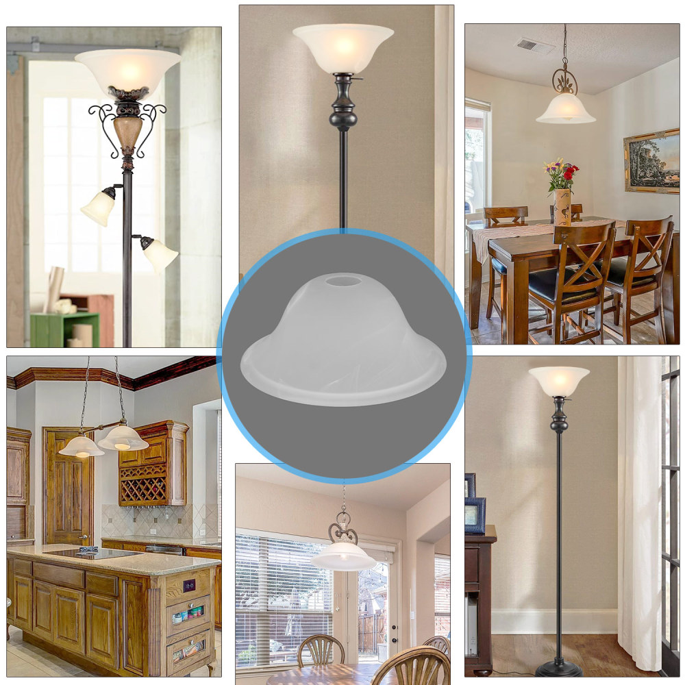 Floor Lamp Glass Shade Replacement Globe -Fitting Modern Alabaster Style Light Fixture Shade, Height: 4.2 inch, Width: 9.5 inch. Lipless(A00039)