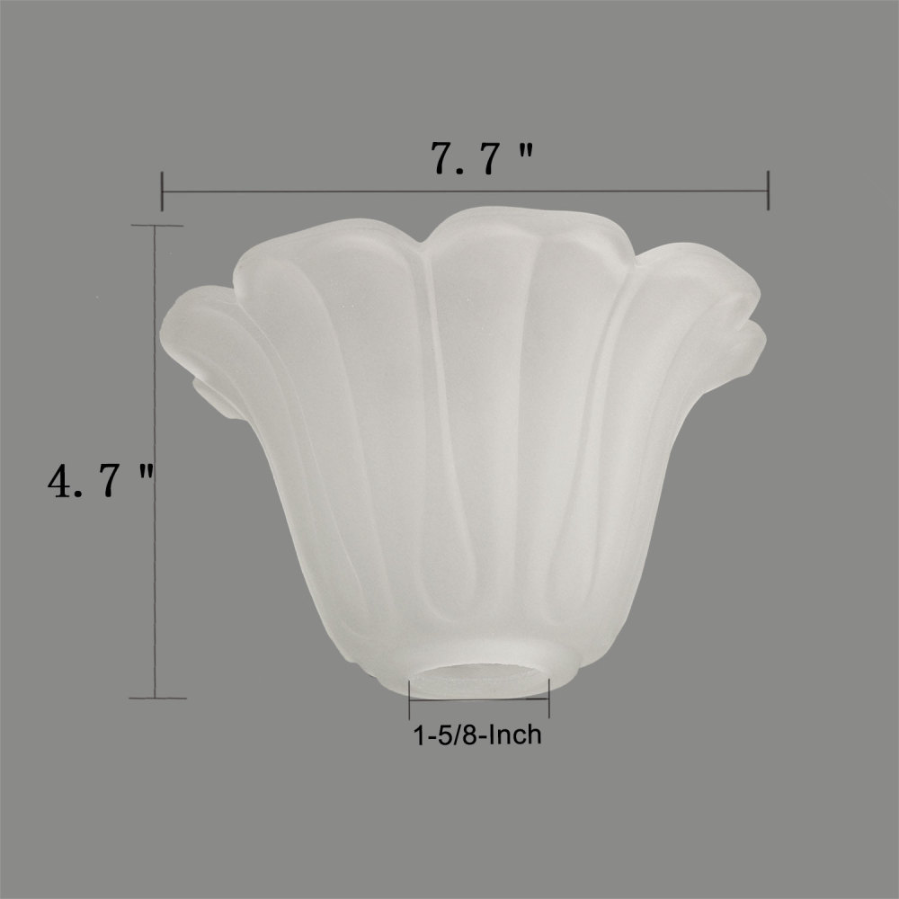 Glass Shade Replacement Floor Table Lamp Pendant Light Shade Transitional Style -Fitter Opening 1.625" Lipless, Height: 4.7", Width: 7.7"(A00032))