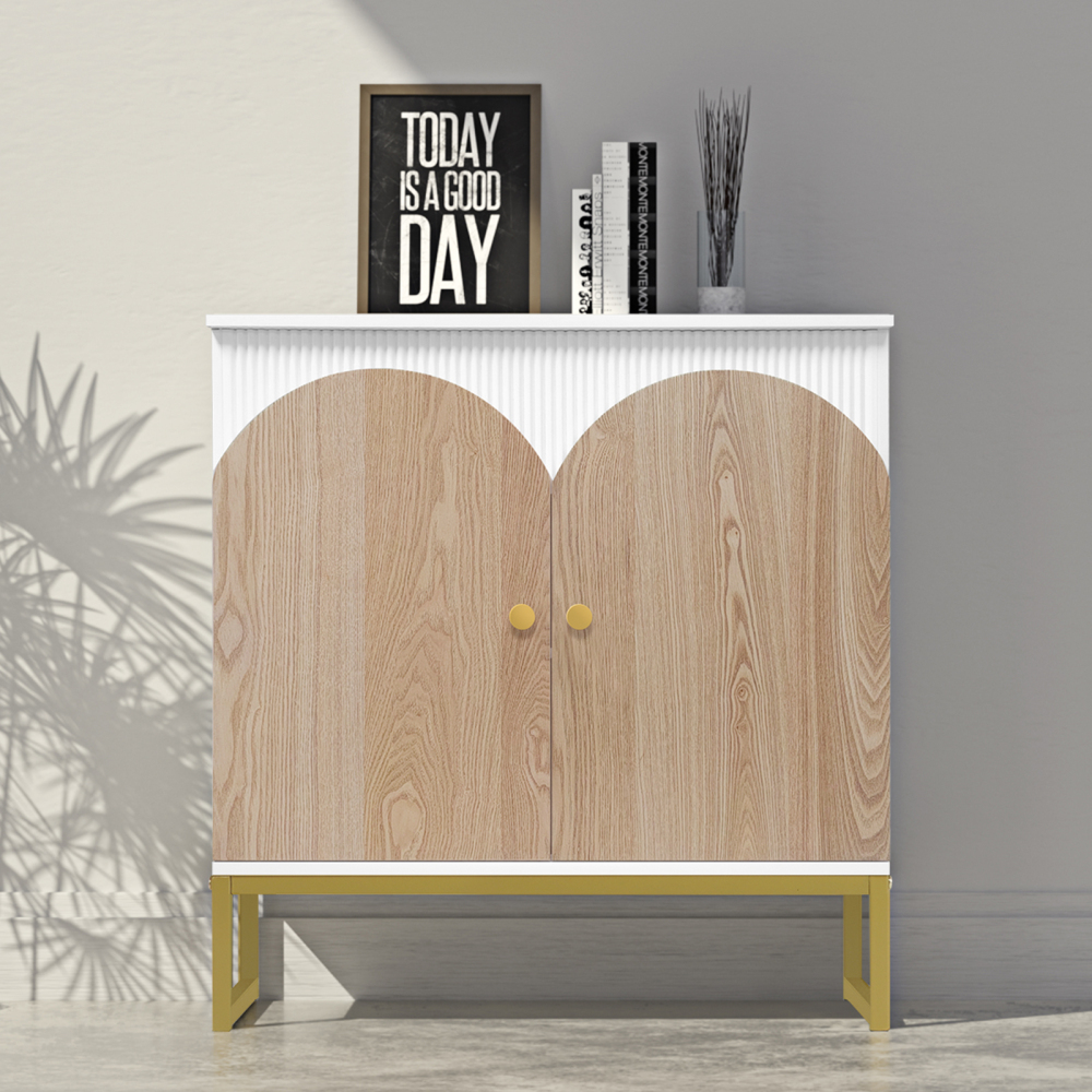 Anmytek Accent Cabinet, Sideboard Buffet Cabinet with Adjustable Shelf  Semi-Arch Door Design, Storage Cabinet for Living Room Dining Room H0071