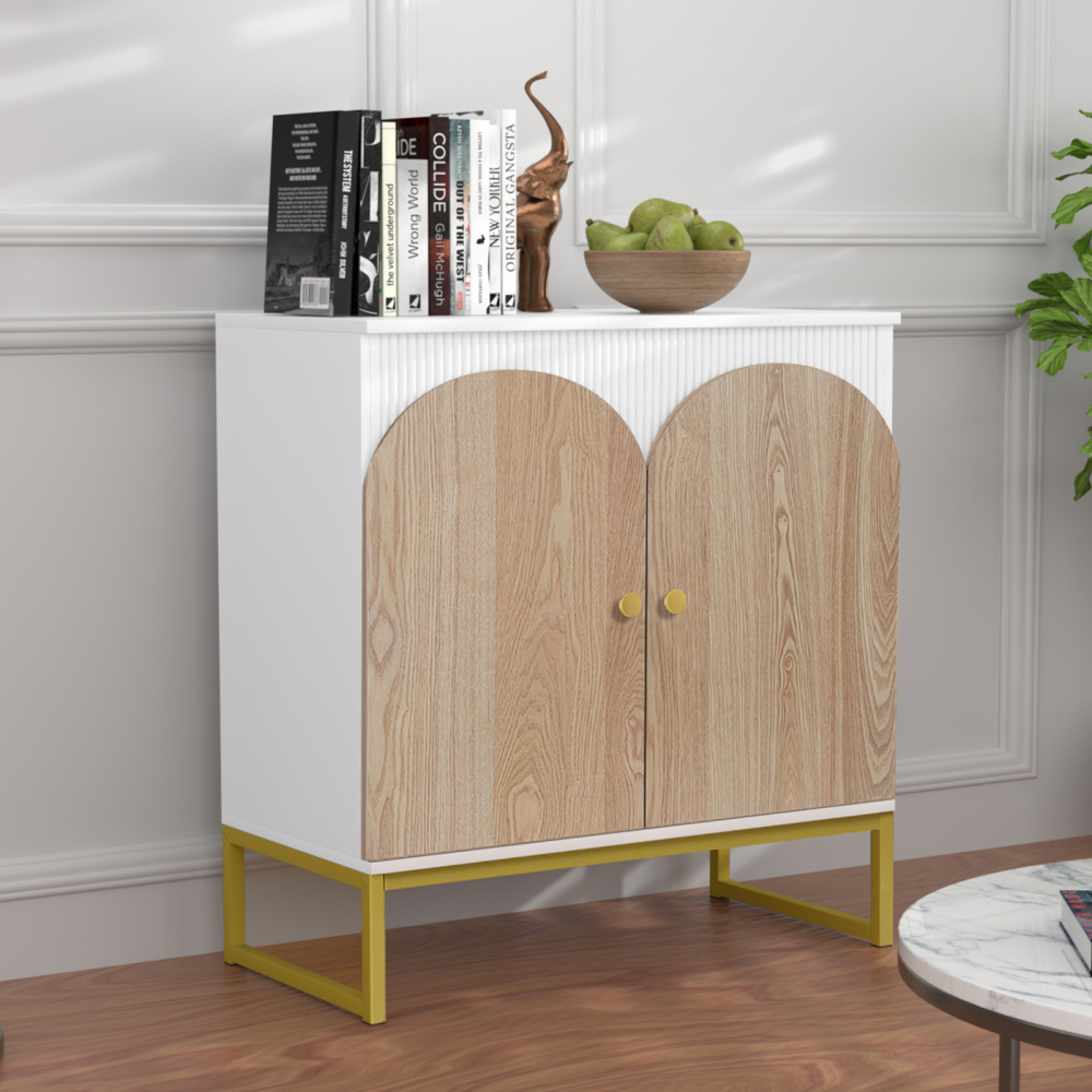Anmytek Accent Cabinet, Sideboard Buffet Cabinet with Adjustable Shelf  Semi-Arch Door Design, Storage Cabinet for Living Room Dining Room H0071