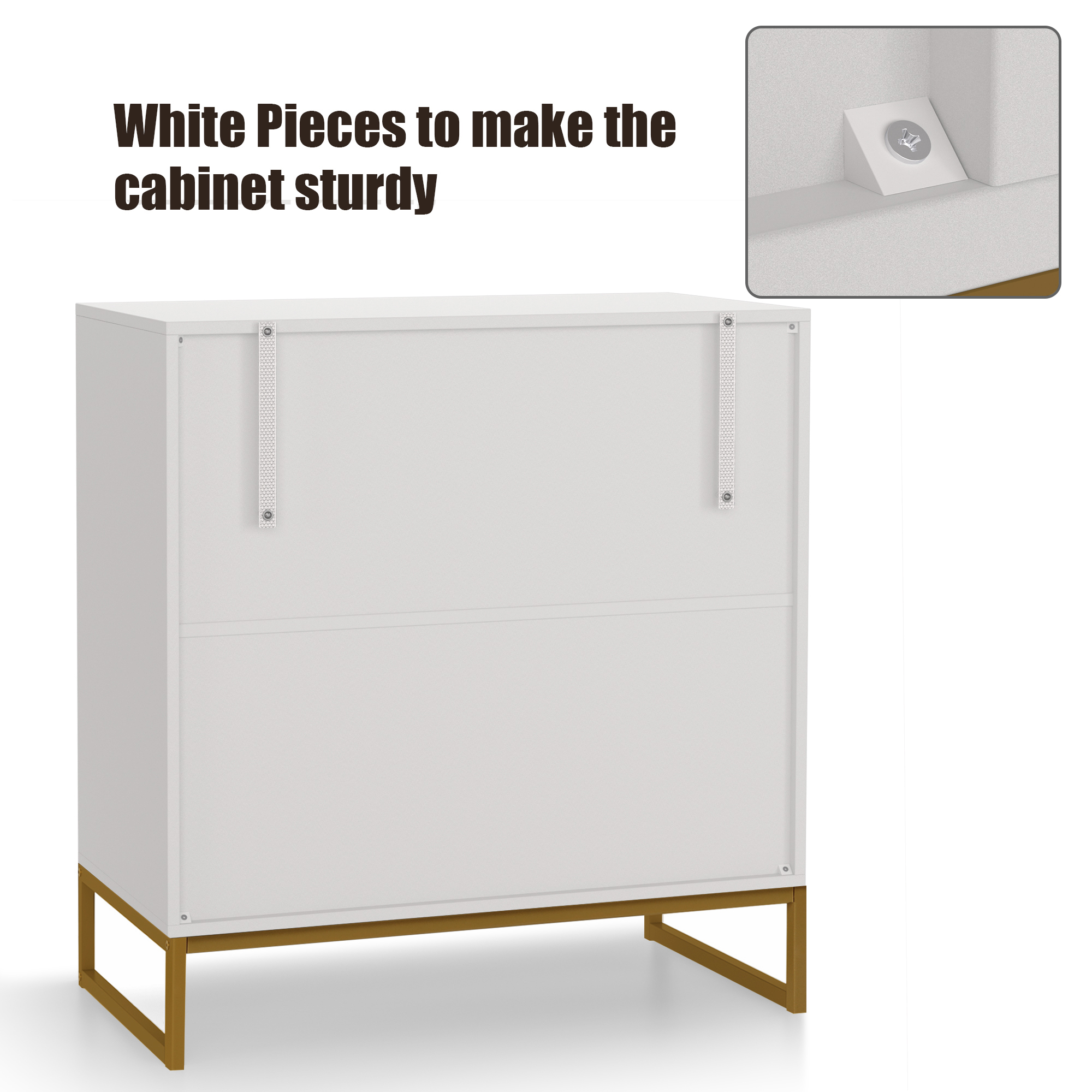 Anmytek Sideboards and Buffets with Storage, Accent Storage Cabinet with Doors and Adjustable Shelf Kitchen Cabinet TV Console Cabinet  H0067