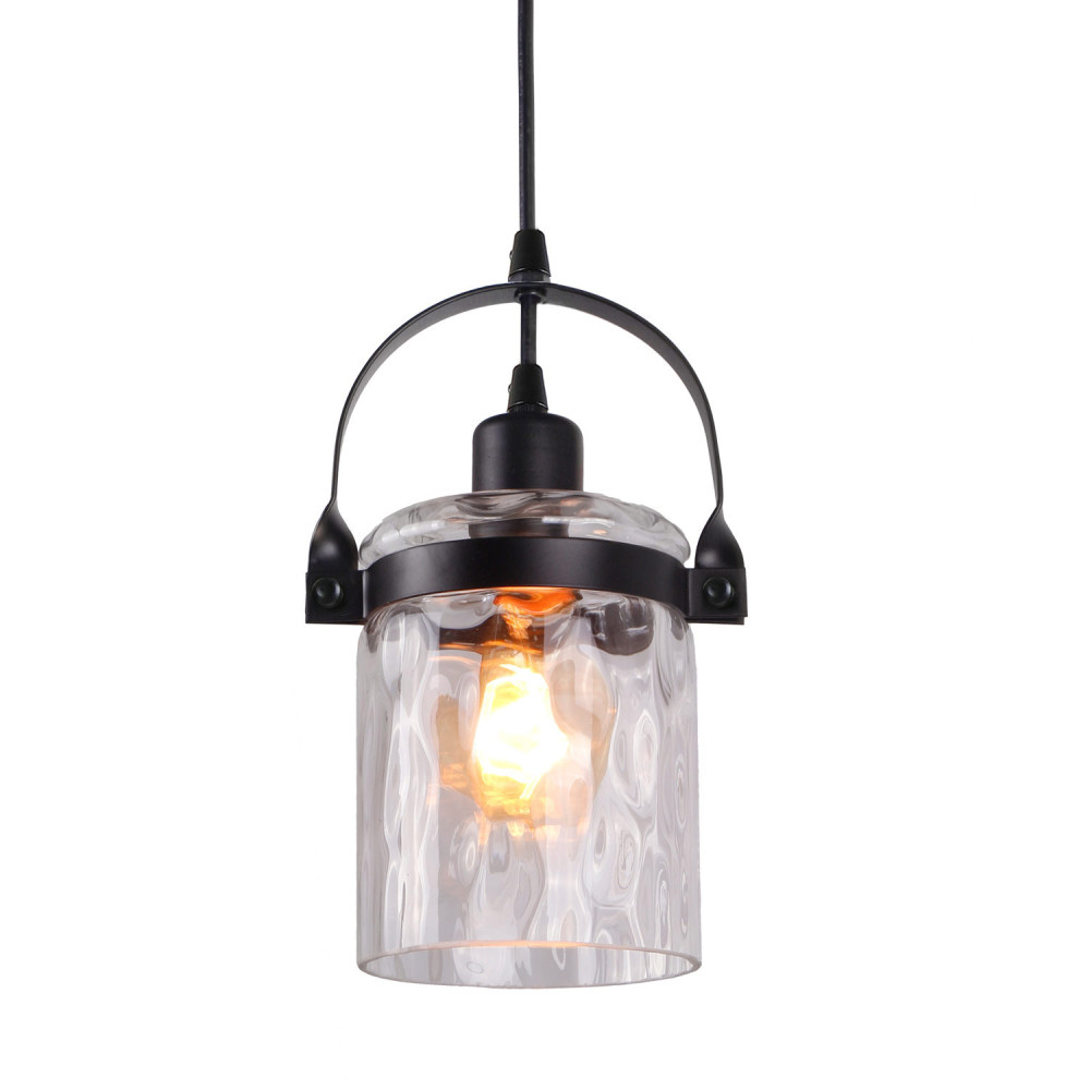 Anmytek Vintage Edison Hanging Pendant Stone Striped Glass Shade Metal Finishing Industrial Retro Antique Loft Style Chandelier P0020