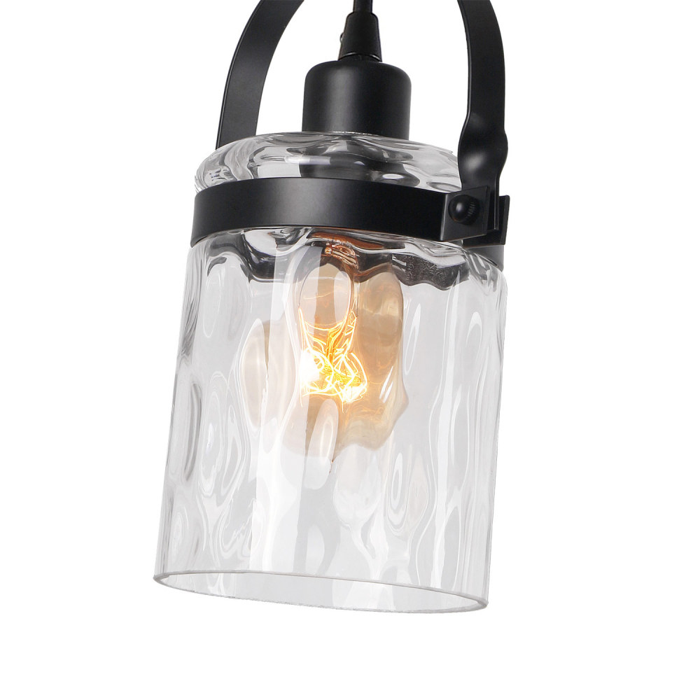 Anmytek Vintage Edison Hanging Pendant Stone Striped Glass Shade Metal Finishing Industrial Retro Antique Loft Style Chandelier P0020