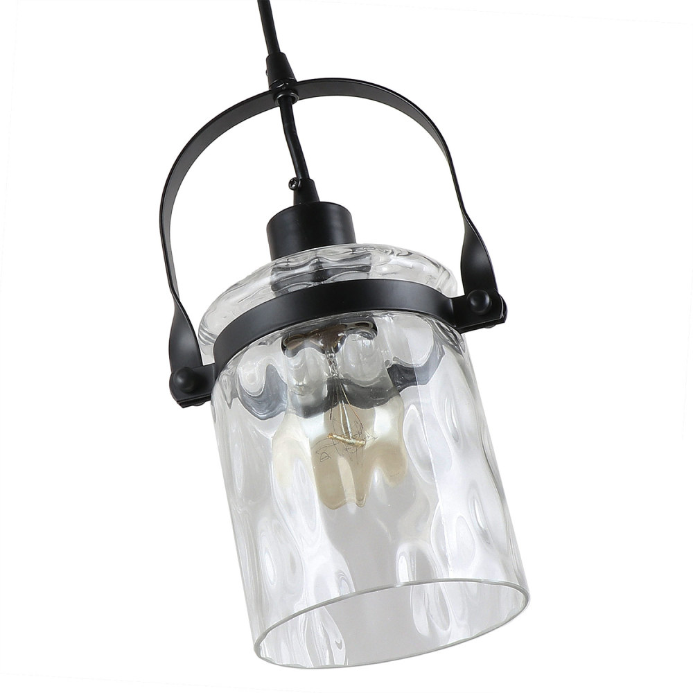 Anmytek Vintage Edison Hanging Pendant Stone Striped Glass Shade Metal Finishing Industrial Retro Antique Loft Style Chandelier P0020