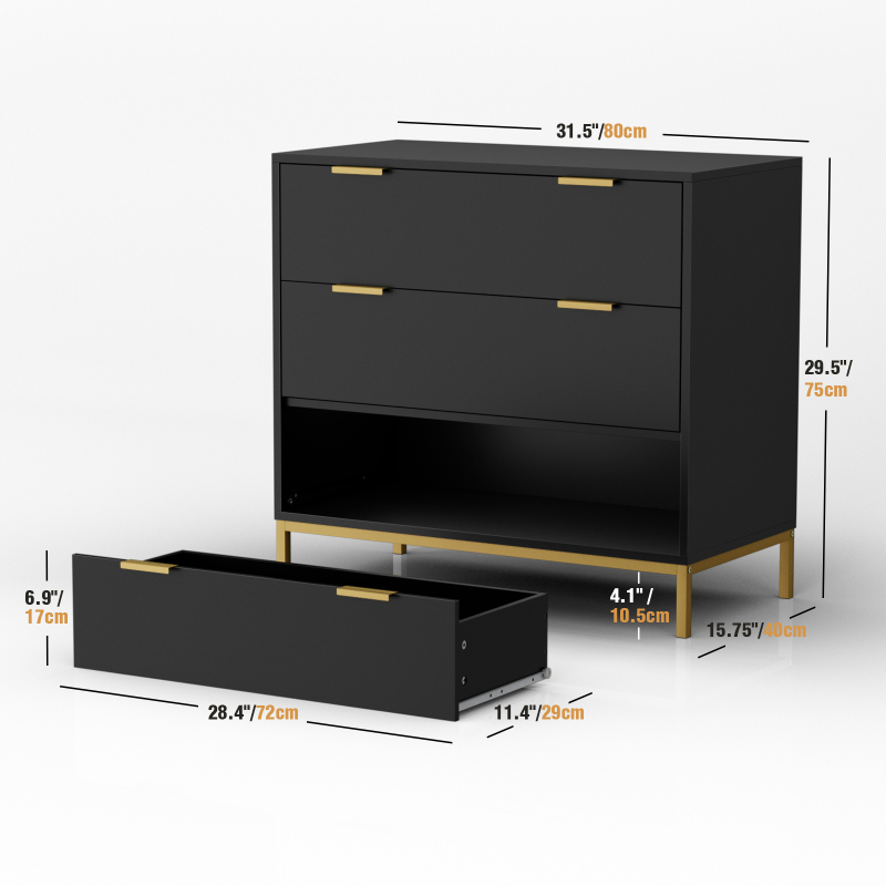 Anmytek Dresser for Bedroom with 3 Drawer and Spacious Storage