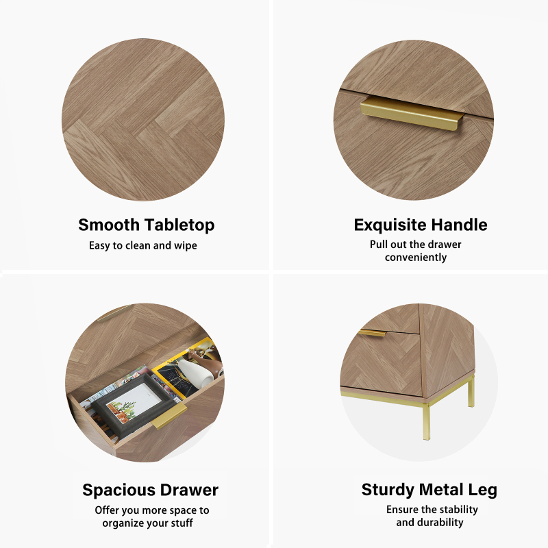 Anmytek Dresser for Bedroom, 3 Drawer Dresser with Spacious Storage Modern Wood Chest of Drawers for Bedroom Living Room Hallway