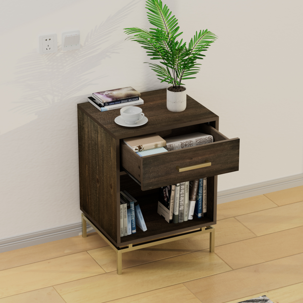 Anmytek Mid Century Modern Nightstand Bedside Table with Drawer