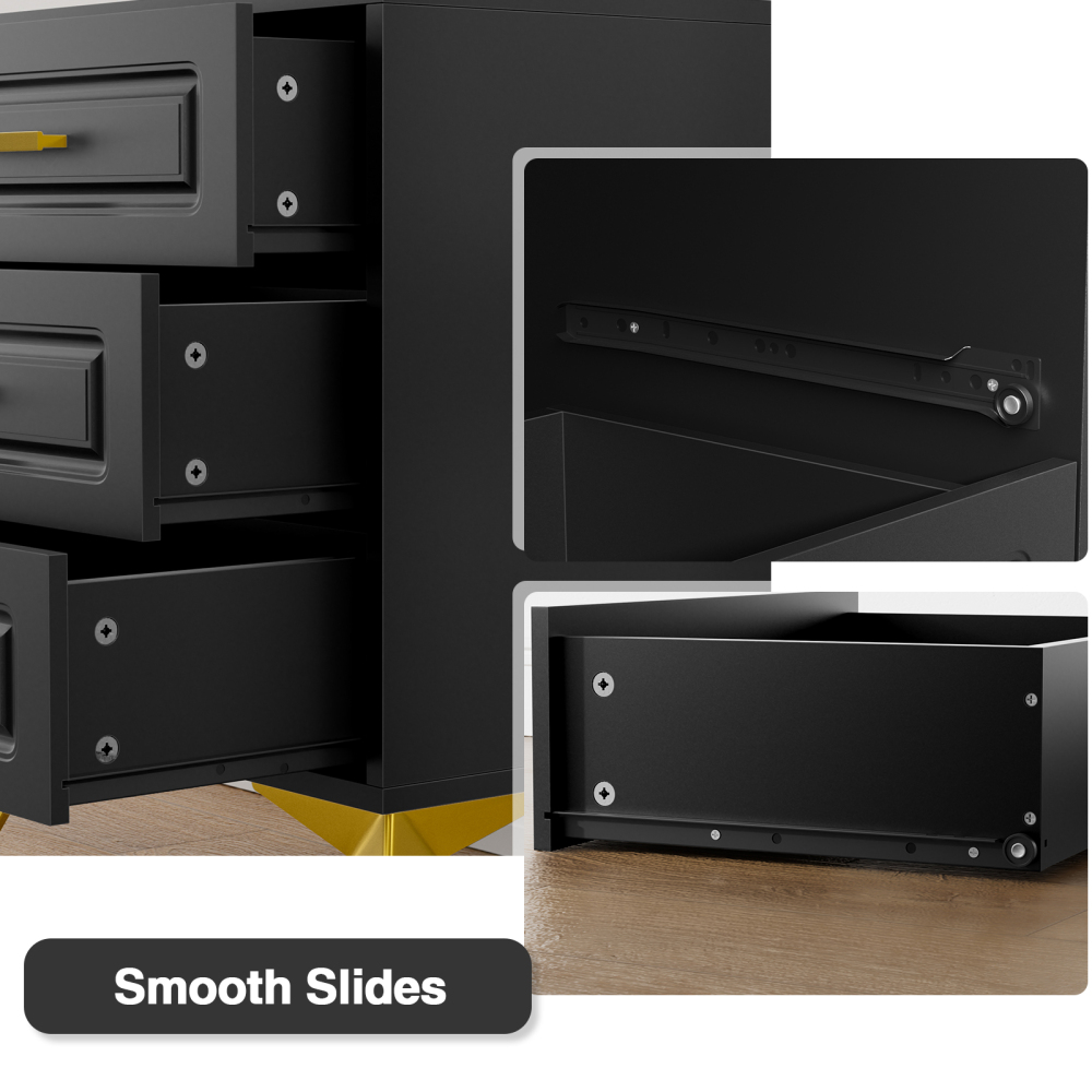 Nightstand 3 Drawers End Side Table Modern Bedside Table