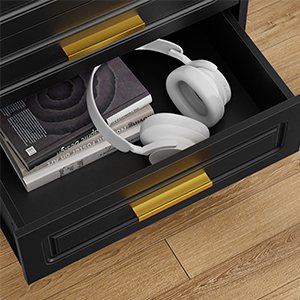 Nightstand 3 Drawers End Side Table Modern Bedside Table