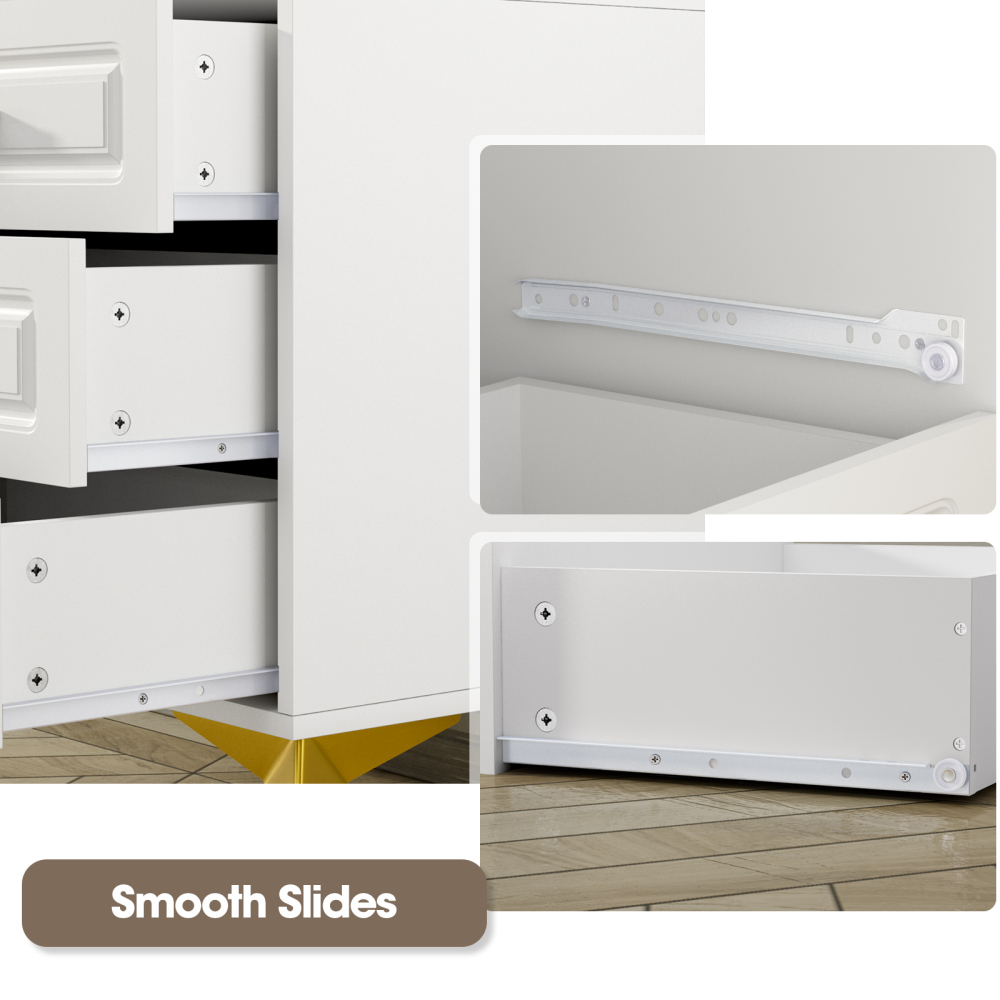 3 Drawers Nightstand, Modern Bedside Table Sofa End Table