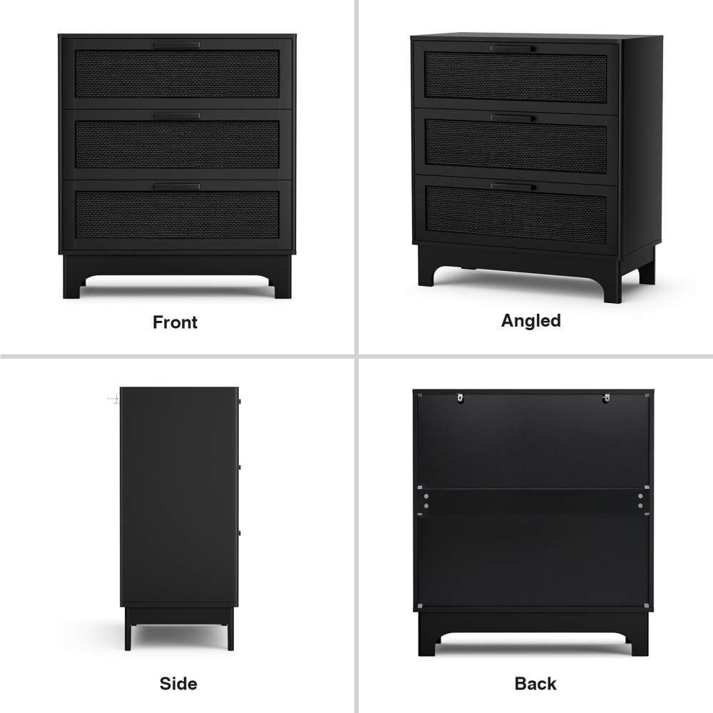 Wood Nightstand with 2 Drawers 24''H Bedside Table