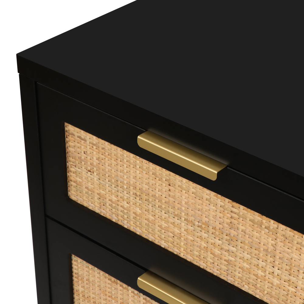 Anmytek Rattan Storage Cabinet 2 Drawer Nightstand