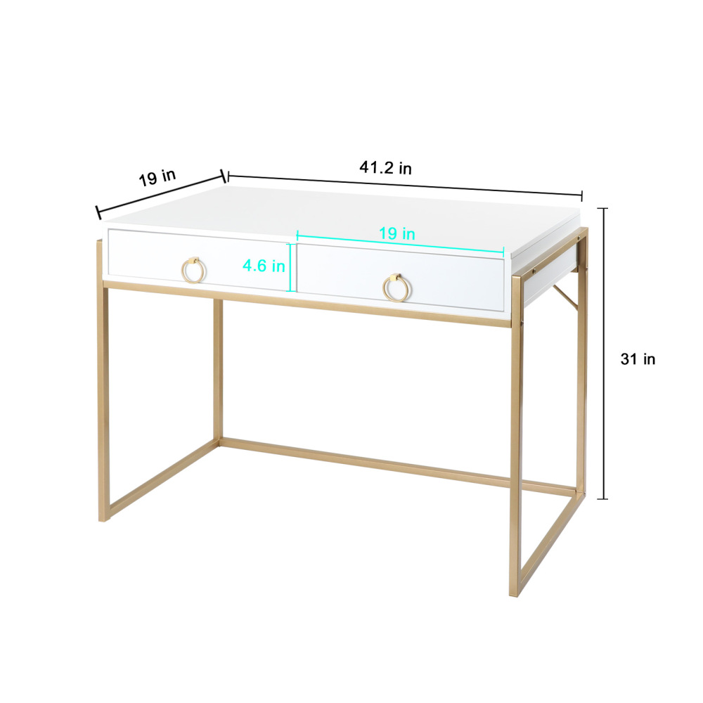 Home Office Writing Desk 2 Drawers Makeup Vanity Table