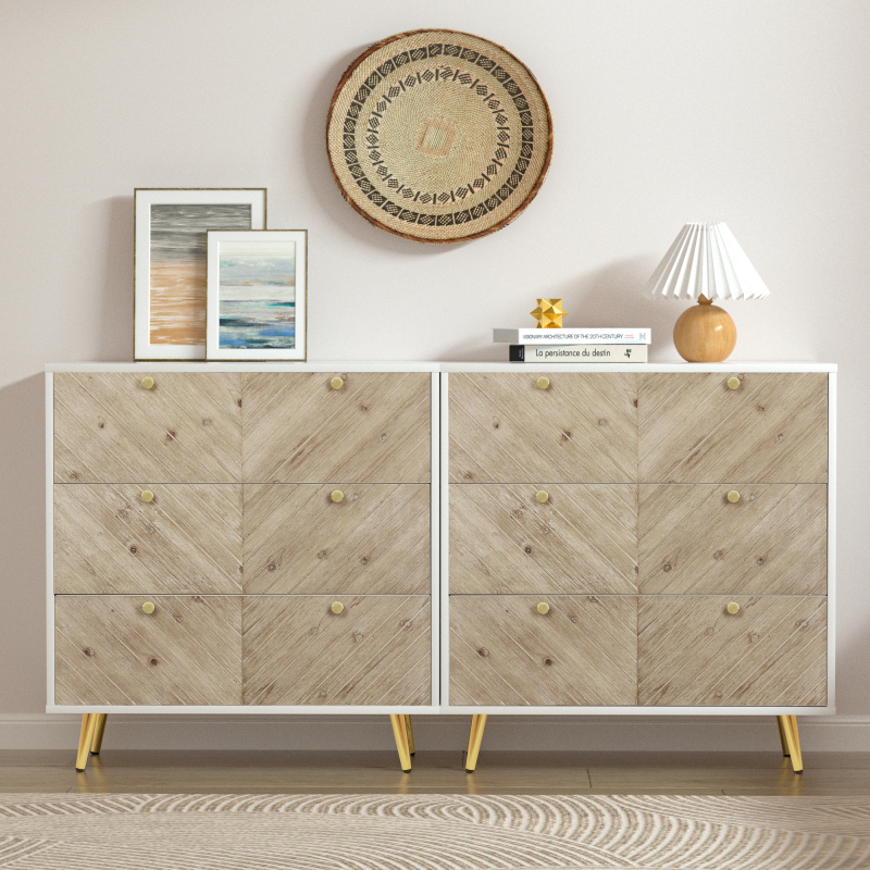 Dresser with 3 Drawers Modern Wood Chest with Spacious Storage
