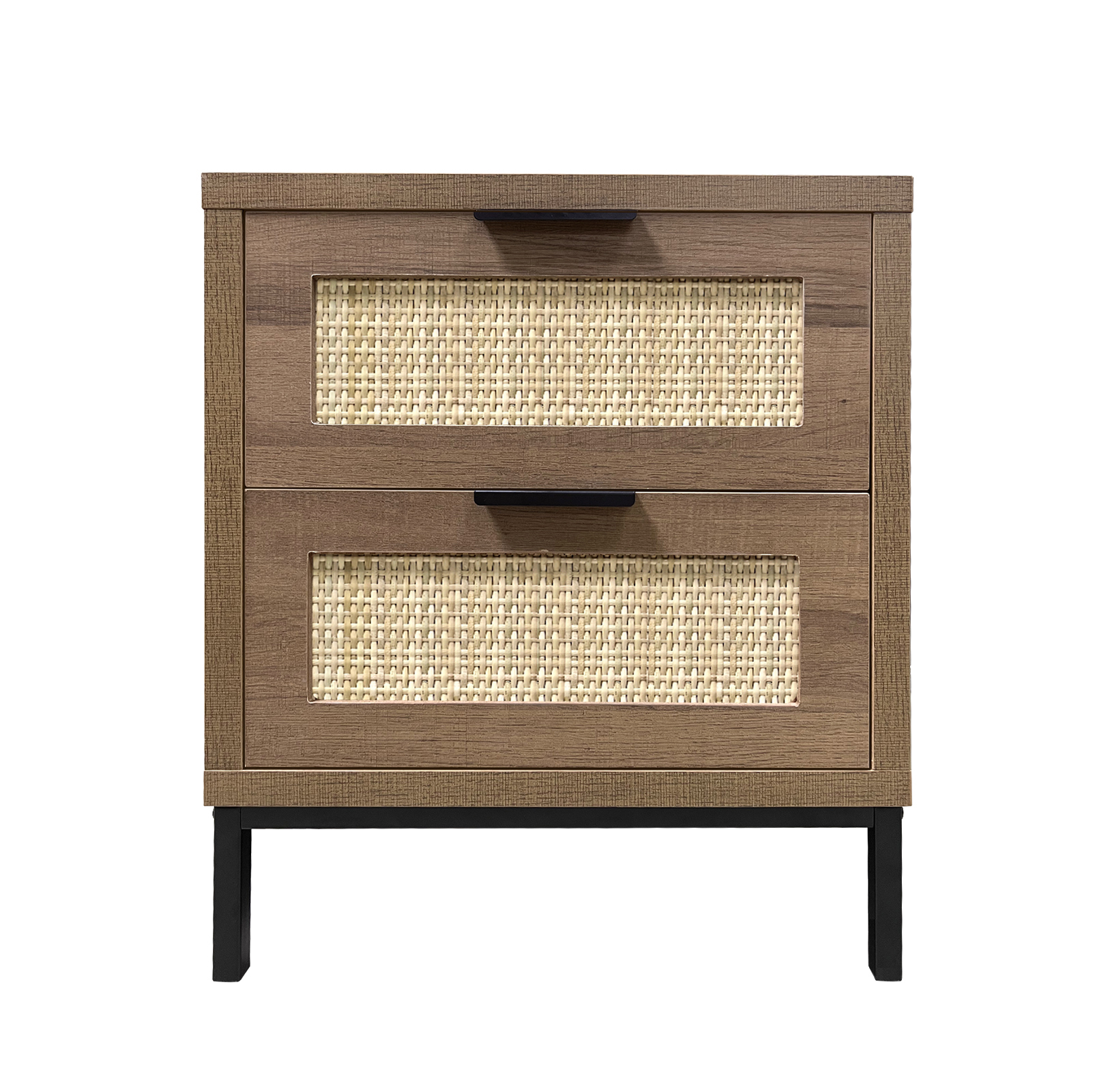 Mid Century Nightstand with 2 Drawers Side Table Bedside End Table