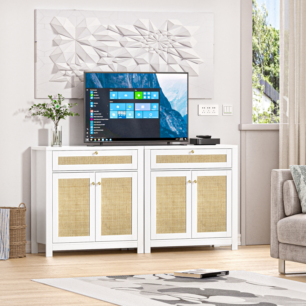 Sideboard Buffet Accent Storage Cabinet with Door and Drawer, Wood  TV Console