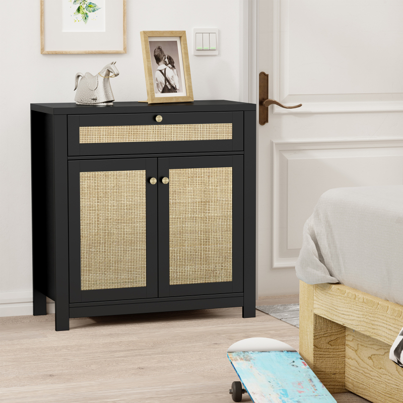 Sideboard Buffet Accent Storage Cabinet with Door and Drawer, Wood  TV Console