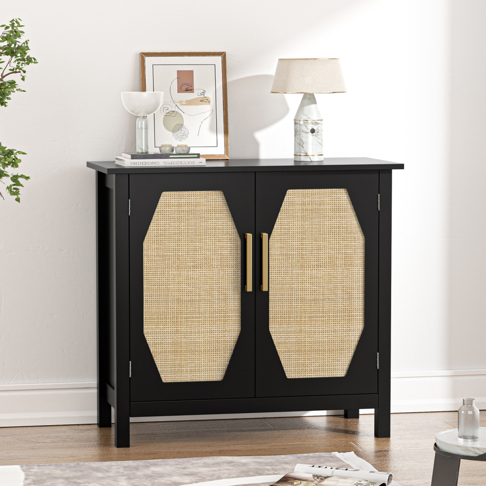 Sideboard Buffet Cabinet, Farmhouse Storage Cabinet,  Entryway Console Table, Wine Cabinet with Stemware Slot