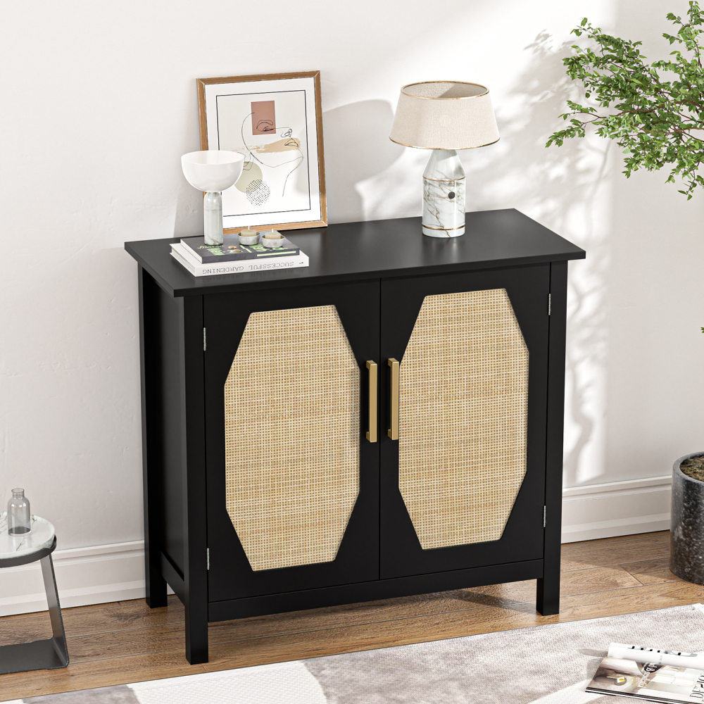 Sideboard Buffet Cabinet, Farmhouse Storage Cabinet,  Entryway Console Table, Wine Cabinet with Stemware Slot