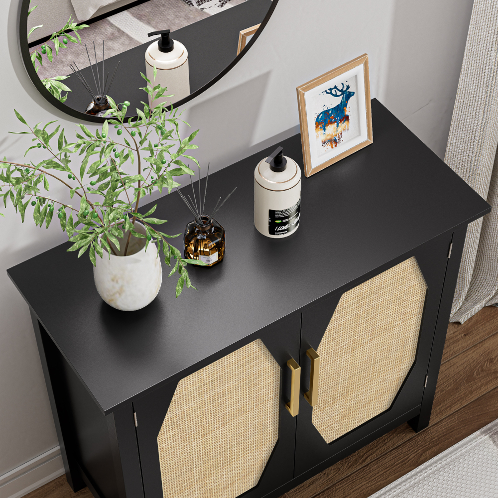 Sideboard Buffet Cabinet, Farmhouse Storage Cabinet,  Entryway Console Table, Wine Cabinet with Stemware Slot