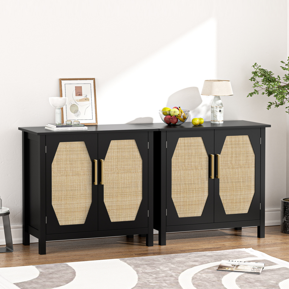 Sideboard Buffet Cabinet, Farmhouse Storage Cabinet,  Entryway Console Table, Wine Cabinet with Stemware Slot
