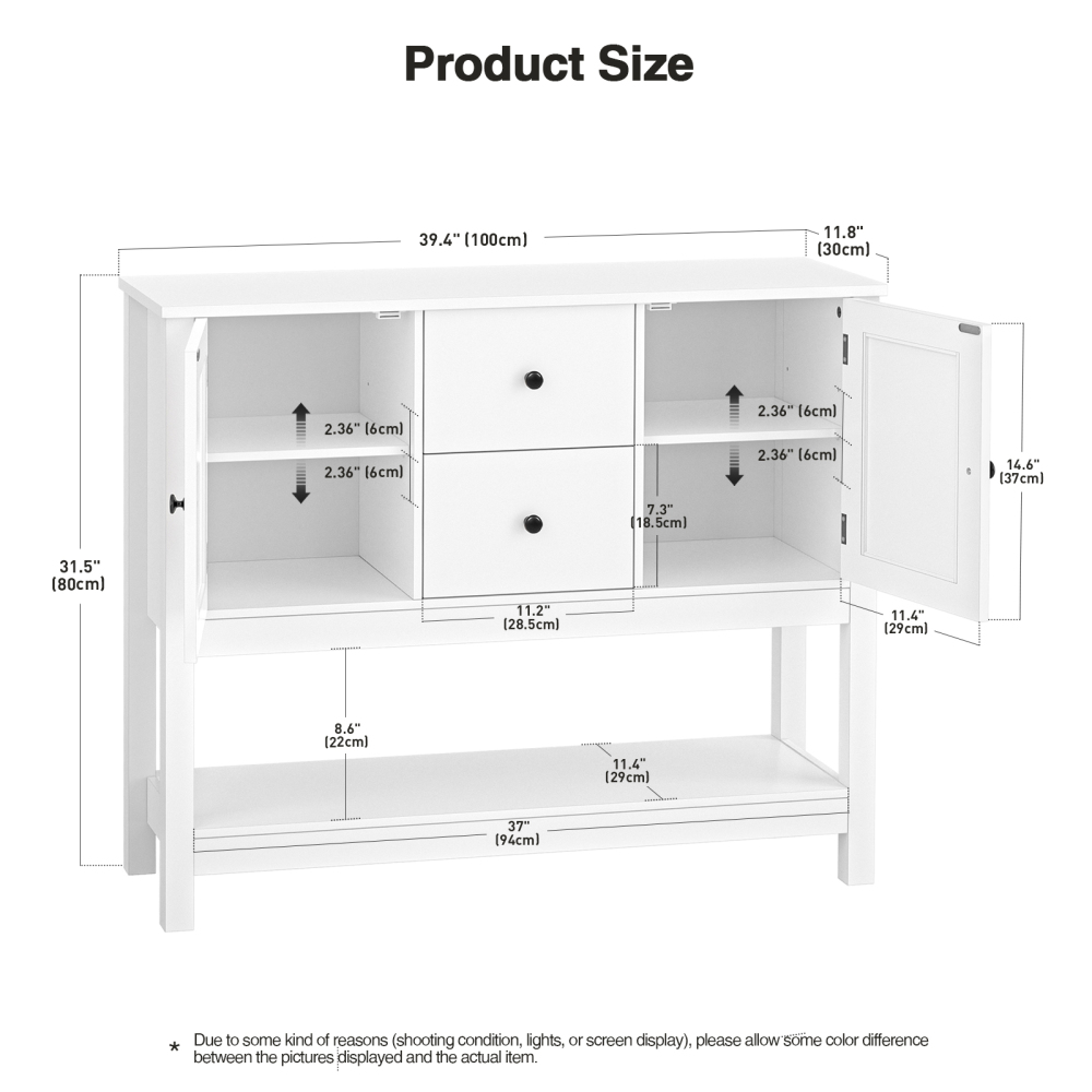 Rattan Console Table with Drawers, Entryway Table with Open Storage Shelf Long Sofa Table