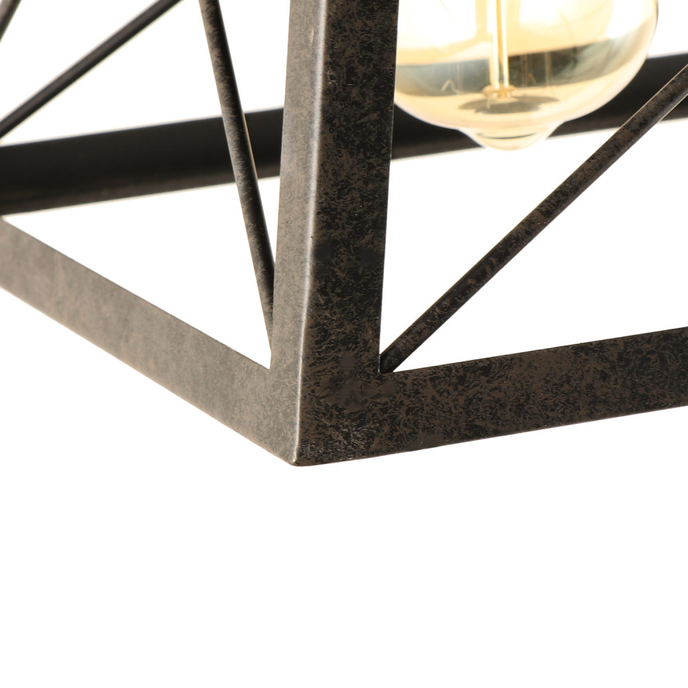 4-Light Metal Farmhouse Pendant Lighting Fixture, Rustic Industrial Linear Chandelier for Kitchen Island