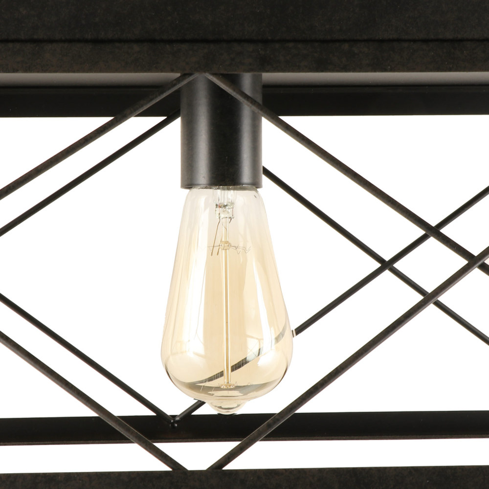 4-Light Metal Farmhouse Pendant Lighting Fixture, Rustic Industrial Linear Chandelier for Kitchen Island