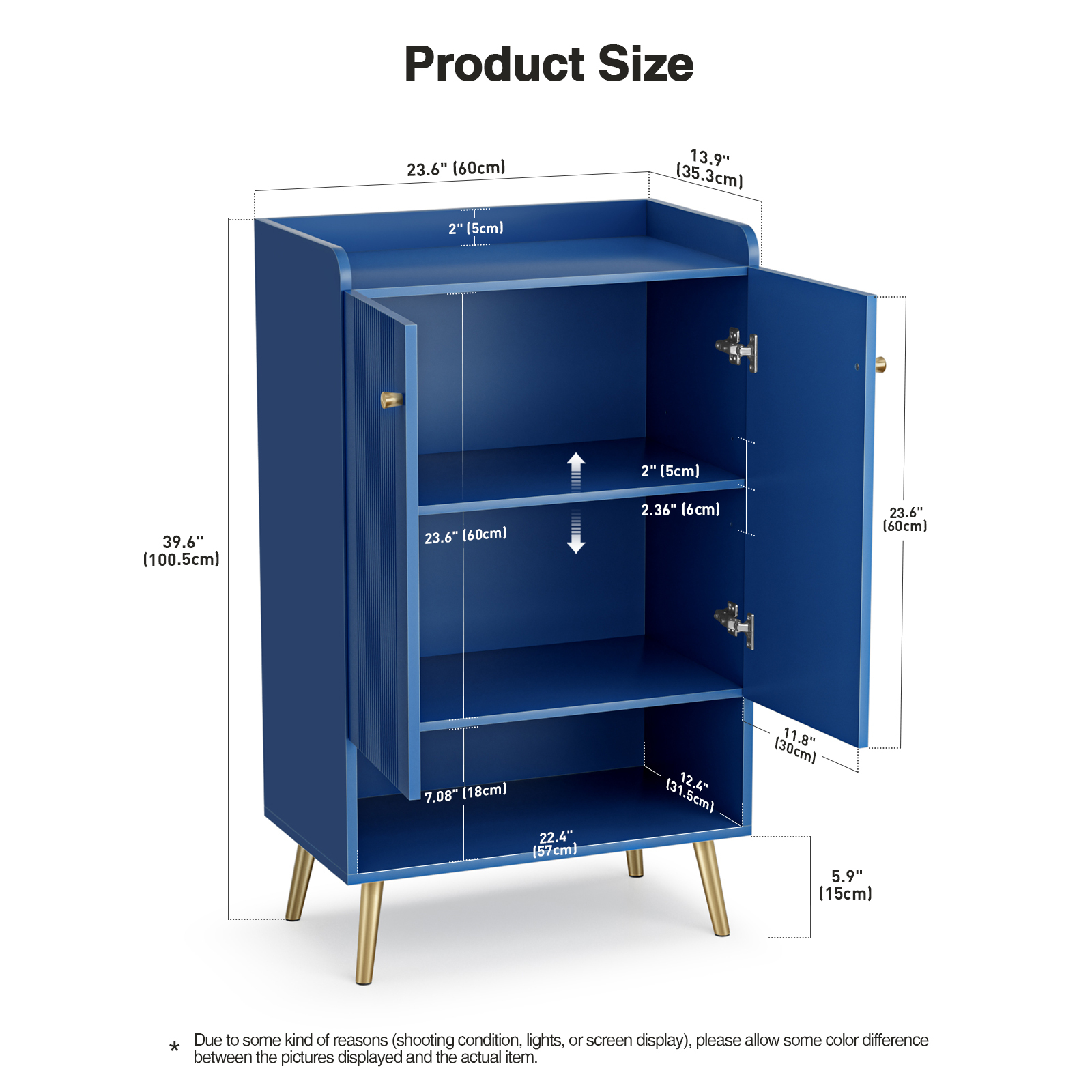 Anmytek Shoe Storage Cabinet, Shoes Cabinet for Entryway with Adjustable Shelf, Wooden Closet Shoe Organizer, Free Standing Shoes Racks for Entrance Hallway Living Room