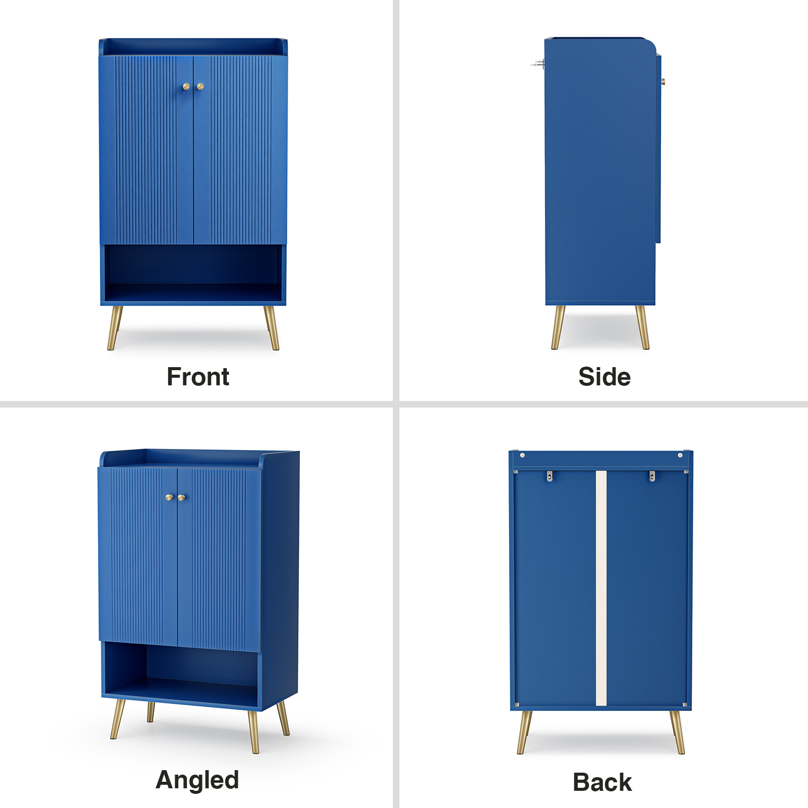 Anmytek Shoe Storage Cabinet, Shoes Cabinet for Entryway with Adjustable Shelf, Wooden Closet Shoe Organizer, Free Standing Shoes Racks for Entrance Hallway Living Room