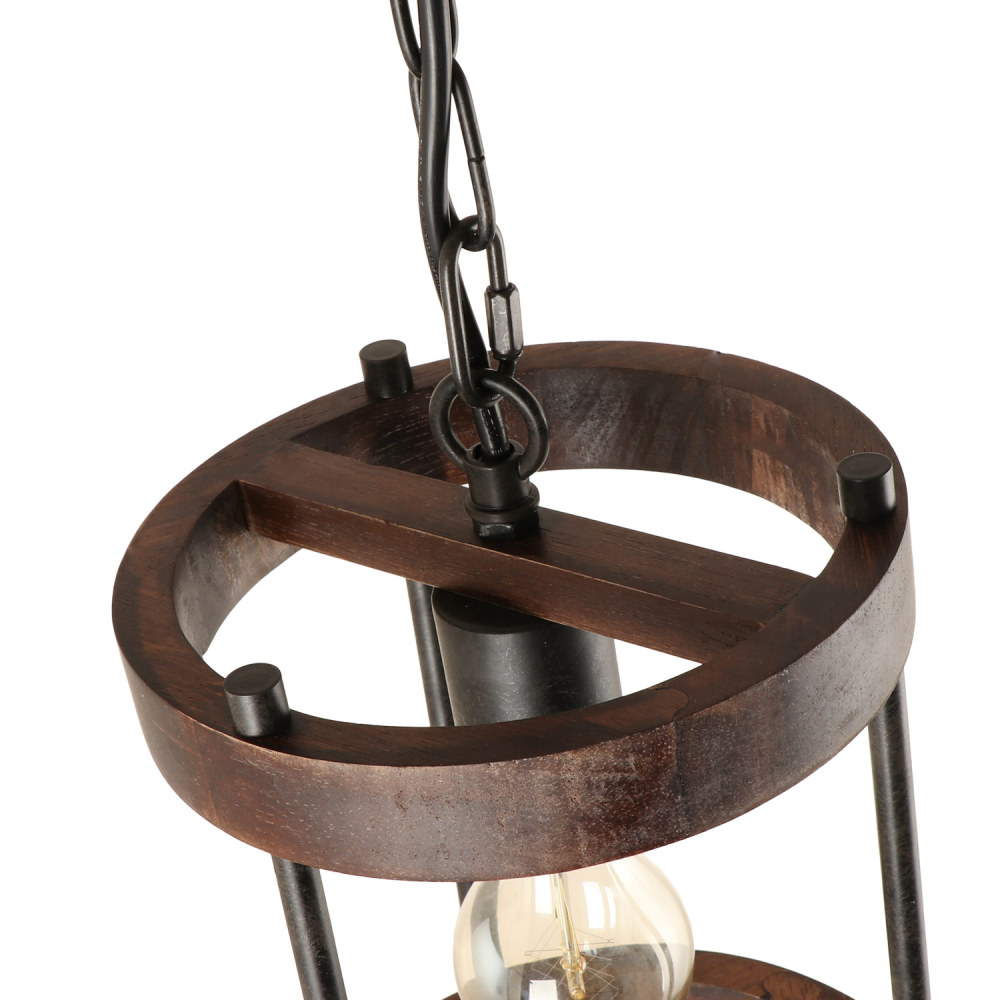 Anmytek 1-Light Farmhouse Pendant Light, Rustic Hanging Light Fixture with Adjustable Chain for Kitchen Island Cafe Bar