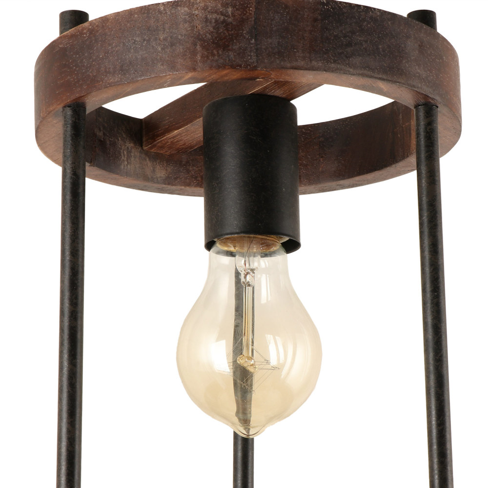 Anmytek 1-Light Farmhouse Pendant Light, Rustic Hanging Light Fixture with Adjustable Chain for Kitchen Island Cafe Bar
